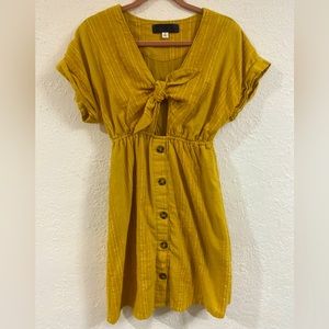 Blue Rain Tie-Front Sundress